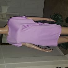 Asos Dresses | Asos M Batwing Ruched Pretty Purple Crewneck Slinky Mini Dress | Color: Purple | Size: M