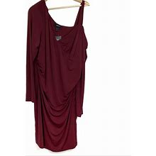 Forever 21 Dresses | Forever 21 + Burgundy Ruched Dress | Color: Red | Size: 3X