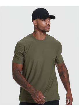 True Classic Tees Men's Military Green Active Crew Neck T-Shirt Size XL | Cotton Blend | Athletic Cut