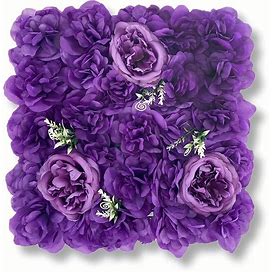 1Pc Artificial Flowers, Simulated Flower Wall Wedding Background Wall Decoration, Artificial Flower Rose Wall Flower Rows,Purple,All-New,Temu