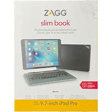 ZAGG Slim Book Case For Apple iPad Pro 9.7 Inch Hinged With Detachable Keyboard