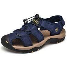 Lacyhop Fisherman Beach Sandals For Men Comfortable Closed Toe Flat Sandal For Athletic Walking