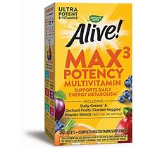 Nature's Way Alive! Max Potency Daily Multivitamin Tablets, Natural, 90 Count