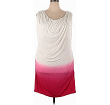 Venus Casual Dress - Mini Cowl Neck Sleeveless: Pink Ombre Dresses - Women's Size 2X
