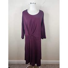 Eloquii Dresses | Eloquii Ponte Knit Pleated Dress Midi | Color: Purple | Size: 18