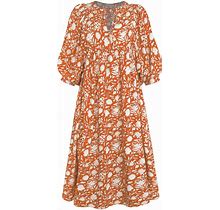 Hatant Maxi Dress For Women Midi Dress Floral Printed Summer Dresses Half Sleeve Boho Chiffon Flowy Long Dress Boho Vacation