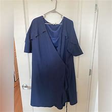 Asos Curve Dresses | Asos Curve Wrap Mini Dress In Navy. | Color: Blue | Size: 22