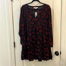 Loft Dresses | Loft Dress | Color: Black/Red | Size: M