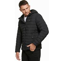 Calvin Klein Men's Hooded & Quilted Packable Jacket - Ebony - Size S