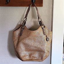 The Sak Bags | The Sak Rattan And Metalic Woven Shoulder Bag | Color: Silver/Tan | Size: Os