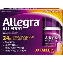 Allegra 24 Hour Allergy Relief Tablets - Fexofenadine Hydrochloride - 30Ct