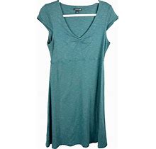 Toad And Co Dress Medium Womens Rosemarie Teal Blue Tencel Organic Cotton Knit