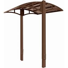 Paris Site Furnishings Shade Series 85 1/2" X 78" X 98 3/4" Chocolate Brown Inground Mounted Steel Canopy With Basket Weave Perforations