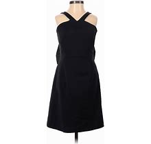 Coast Cocktail Dress - A-Line V-Neck Sleeveless: Black Print Dresses - Women's Size 2