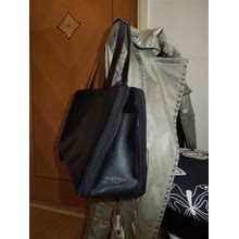 Authentic Vintage BOTTEGA VENETA Black Calf Leather Tote Bag