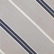 Michael Kors Mens Silver Navy Gray White Striped Woven Silk Tie