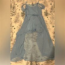 Boohoo Dresses | Boohoo Light Blue Floor Length Tank Top Dress | Color: Blue | Size: 18