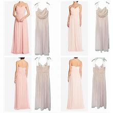 Weddington Way Dresses | Lila Sleeveless Chiffon Dress With Ruched Bodice Rose/Blush Dove & Dahlia | Color: Cream/Pink | Size: 10