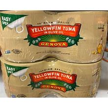 Tonno Solid Yellowfin Tuna In Olive Oil By Genova 5Oz. (4-Cans)X 2