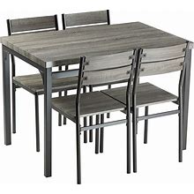 Zenvida Dining Table Set For 4, Rustic Grey 5 Piece Dinette Set Kitchen Table 4 Chairs