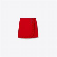 Tory Burch Women's Tech Twill Ruffle Golf Skirt In Radiant Red, Size 6