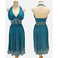 Lara Ocean $280 Short Dress Bodycon Mini Beaded Empire Formal Gown