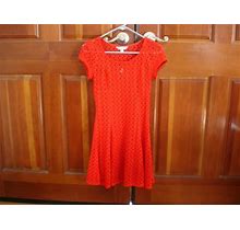 Speechless Girl's Xs Red Knit Short-Sleeve Dress W/ Matching Underslip