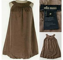 Ella Moss 'P' Or Xs Silk Taupe Aline Bubble Dress