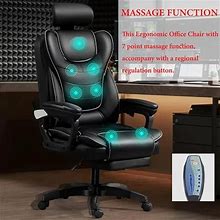 High Back Executive Office Chair Massage Office Chair 7-Point Vibration PU Leather Task Chairs Computer Chair Adjustable Height Ergonomic Chair Lumba