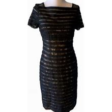 Adrianna Papell Dresses | Adrianna Papell Black Lace Sheath Dress Size 10 | Color: Black | Size: 10