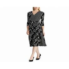 Ralph Lauren Dresses | Ralph Lauren Women's Petite Jersey Surplice Dress Black Size 2 Petite | Color: Black | Size: 2
