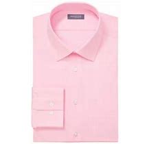 Madison Men's Slim Fit Dynamic Cooling Stretch Dress Shirt, Pink, 14-14.5 32/33, Cotton