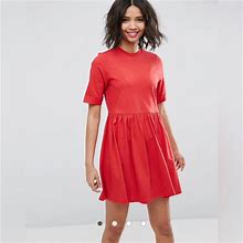 Asos Dresses | Asos Mini Ultimate Cotton Smock Dress | Color: Red | Size: 4