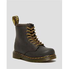 DR. MARTENS' Toddler 1460 Wildhorse Leather Lace Up Boots Brown
