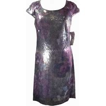 Signature By Robbie Bee Dresses | Signature By Robbie Bee Sequin Dress 8 | Color: Purple/Silver | Size: 8