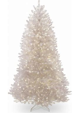 National Tree 9' Dunhill White Fir Tree With Clear Lights - White