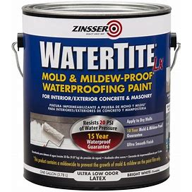 Zinsser 270267 Zinsser White Smooth Waterproofing Paint 1 Gal