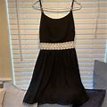 Finn & Clover Dresses | Fin & Clover Navy Crepe Strappy Dress L | Color: Black | Size: L