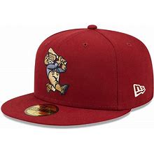 New Era Frisco Rough Riders Mens Maroon 2023 Authentic Collection 59FIFTY Fitted Hat, Maroon, POLYESTER, Size 7 1/8