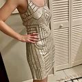 Adrianna Papell Dresses | Gorgeous 1920S Style Beaded Cocktail Dress | Color: Silver | Size: 0