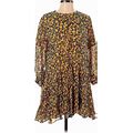 Derek Lam 10 Crosby Casual Dress - Mini Crew Neck 3/4 Sleeves: Yellow Floral Dresses - Women's Size 4