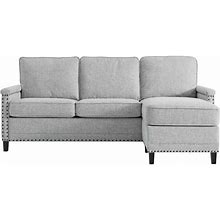 Tonnie Light Gray Upholstered Fabric Sectional Sofa, Sectional Sofas, By V.S.D Furniture
