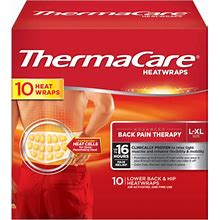Thermacare Lower Back & Hip L/XL, 10 PACK Heatwraps, Pain Relief, Odor Free, NEW