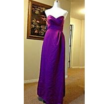 Alfred Angelo Violet Purple 6 Satin Strapless Gown Bride Maid Long