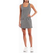 I.N. San Francisco Houndstooth Button Front Double Knit Jumper Easter Dress, Womens, Juniors, L, Pat C