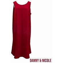 Danny & Nicole Women Dress Red Size 24Wp Formal Sleeveless Zip Up Long
