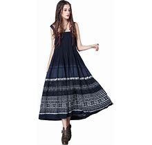 New Women's Denim Dress Strappy Summer Dresses Sleeveless Sundress Blue A2037