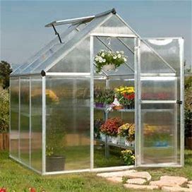 Palram - Canopia Nature™ 6' X 6' Greenhouse, Silver Frame, Twin-Wall