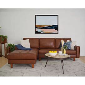 Jasper Mid-Century Camel Leather Sectional