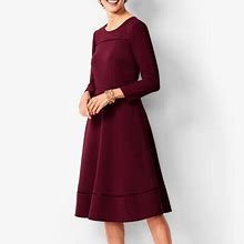 Talbots Dresses | Crepe Fit And Flare Dress - Burgundy | Color: Black | Size: 6